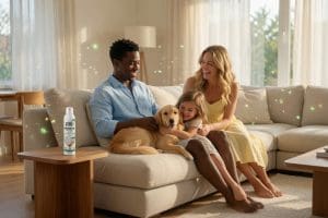Family and pet safe Prōtëkt Probiotic Allergen Spray for a healthier home environment
